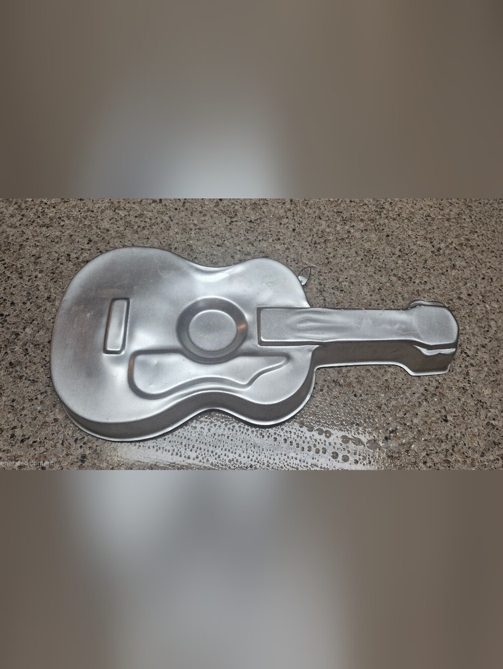 Vintage Wilton Guitar Cake Pan 1971 Aluminum Mold 502-925 Music Party Birthday